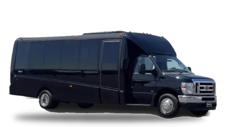Black Ford E-450 mini coach